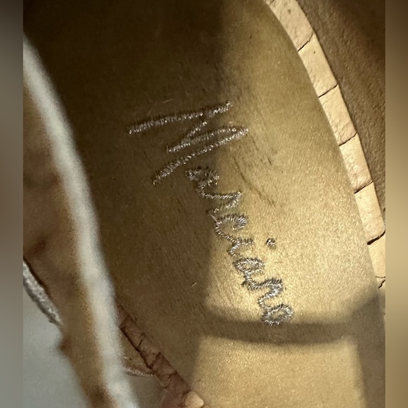 These liquid silver heels are lit! Marciano size 7 platform snake skin sandals. - Picture 3 of 9